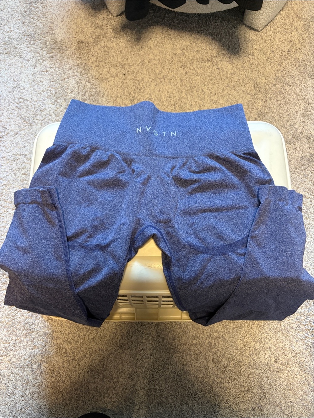 NVGTN Seamless High-Waist Leggings in Heathered Blue